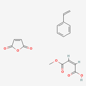 molecular formula C17H16O7 B1588635 2-Butenedioic acid (2Z)-, 1-methyl ester, polymer with ethenylbenzene and 2,5-furandione CAS No. 31959-78-1
