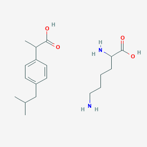 molecular formula C19H32N2O4 B1588708 2,6-Diaminohexanoic acid;2-[4-(2-methylpropyl)phenyl]propanoic acid CAS No. 57469-76-8