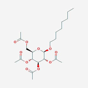 molecular formula C22H36O10 B1588789 (2R,3R,4S,5R,6R)-2-(Acetoxymethyl)-6-(octyloxy)tetrahydro-2H-pyran-3,4,5-triyl triacetate CAS No. 38954-67-5