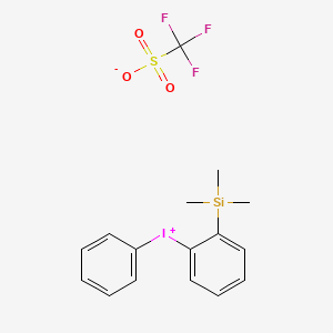 molecular formula C16H18F3IO3SSi B1588826 Phenyl[2-(trimethylsilyl)phenyl]iodonium Trifluoromethanesulfonate CAS No. 164594-13-2