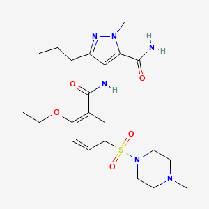 molecular formula C22H32N6O5S B1588852 4-[2-Ethoxy-5-(4-methylpiperazine-1-sulfonyl)benzamido]-1-methyl-3-propyl-1H-pyrazole-5-carboxamide CAS No. 200575-15-1