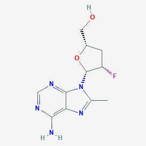 molecular formula C11H14FN5O2 B158886 9-(2,3-Dideoxy-2-fluoro-beta-D-arabinofuranosyl)-8-methyladenine CAS No. 132722-94-2