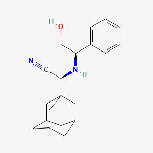 molecular formula C20H26N2O B1588875 (2S)-2-(Adamantan-1-yl)-2-(((R)-2-hydroxy-1-phenylethyl)amino)acetonitrile CAS No. 361441-95-4