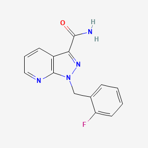 molecular formula C14H11FN4O B1588887 1-(2-氟苄基)-1H-吡唑并[3,4-b]吡啶-3-甲酰胺 CAS No. 256376-62-2