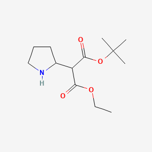 molecular formula C13H23NO4 B1588915 1-叔丁基 3-乙基 2-(吡咯烷-2-基)丙二酸酯 CAS No. 118758-56-8