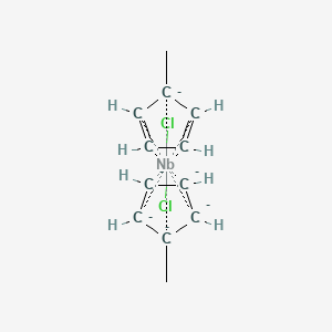 molecular formula C12H14Cl2Nb-6 B1588927 Niobium,dichlorobis(eta5-2,4-cyclopentadien-1-yl)- CAS No. 61374-51-4