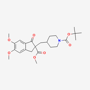 molecular formula C24H33NO7 B1588930 tert-Butyl 4-((5,6-dimethoxy-2-(methoxycarbonyl)-1-oxo-2,3-dihydro-1H-inden-2-yl)methyl)piperidine-1-carboxylate CAS No. 652130-41-1