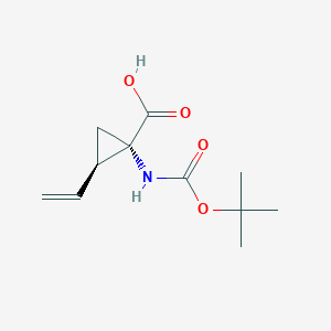 molecular formula C11H17NO4 B1589006 (1S,2R)-1-((tert-Butoxycarbonyl)amino)-2-vinylcyclopropanecarboxylic acid CAS No. 259214-55-6