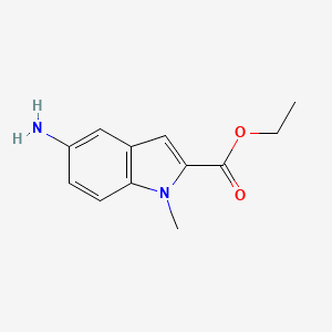 molecular formula C12H14N2O2 B1589013 Ethyl 5-amino-1-methyl-1H-indole-2-carboxylate CAS No. 71056-58-1