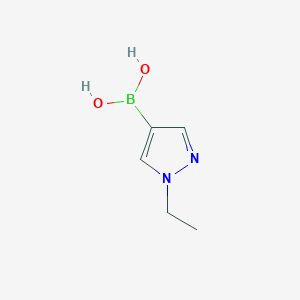 molecular formula C5H9BN2O2 B1589016 1-乙基吡唑-4-硼酸 CAS No. 847818-56-8