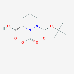 molecular formula C15H26N2O6 B1589063 (3S)-1,2-bis[(2-methylpropan-2-yl)oxycarbonyl]diazinane-3-carboxylic acid CAS No. 156699-39-7