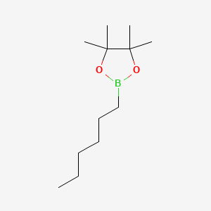 molecular formula C12H25BO2 B1589071 2-Hexyl-4,4,5,5-tetramethyl-1,3,2-dioxaborolane CAS No. 86308-26-1