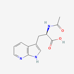 molecular formula C12H13N3O3 B1589085 (R)-2-Acetamido-3-(1H-pyrrolo[2,3-b]pyridin-3-yl)propanoic acid CAS No. 211180-00-6
