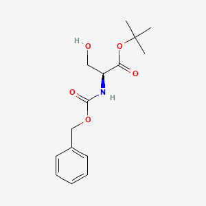 molecular formula C15H21NO5 B1589091 (S)-tert-Butyl 2-(((benzyloxy)carbonyl)amino)-3-hydroxypropanoate CAS No. 59859-77-7