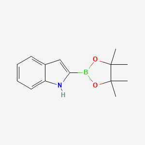 molecular formula C14H18BNO2 B1589108 2-(4,4,5,5-tetramethyl-1,3,2-dioxaborolan-2-yl)-1H-indole CAS No. 476004-81-6