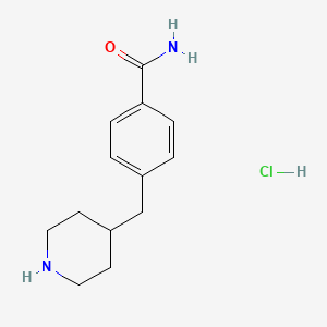 molecular formula C13H19ClN2O B1589125 4-(Piperidin-4-ylmethyl)benzamide hydrochloride CAS No. 333795-11-2