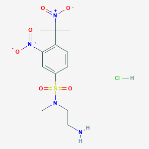 molecular formula C12H19ClN4O6S B158913 N-(2-Aminoethyl)-N-methyl-3-nitro-4-(1-methyl-1-nitroethyl)benzenesulfonamide CAS No. 126813-43-2