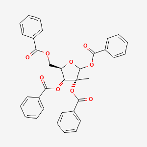 molecular formula C34H28O9 B1589143 1,2,3,5-Tetra-O-benzoyl-2C-methyl-D-ribofuranose CAS No. 30361-19-4