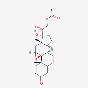 molecular formula C23H28O6 B1589147 9beta,11beta-Epoxy-17,21-dihydroxypregna-1,4-diene-3,20-dione 21-acetate CAS No. 38680-83-0