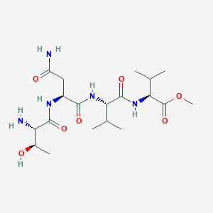molecular formula C19H35N5O7 B158916 Methyl (2S)-2-[[(2S)-2-[[(2S)-4-amino-2-[[(2S,3R)-2-amino-3-hydroxybutanoyl]amino]-4-oxobutanoyl]amino]-3-methylbutanoyl]amino]-3-methylbutanoate CAS No. 131696-94-1
