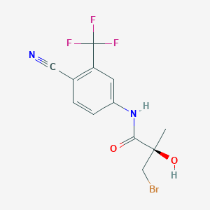 molecular formula C12H10BrF3N2O2 B1589184 (2R)-3-bromo-N-[4-cyano-3-(trifluoromethyl)phenyl]-2-hydroxy-2-methylpropanamide CAS No. 206193-17-1