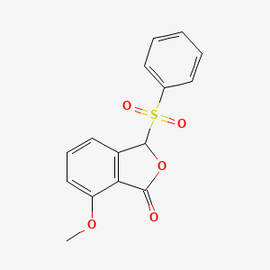 molecular formula C15H12O5S B1589239 7-Methoxy-3-phenylsulfonyl-1(3H)-isobenzofuranone CAS No. 65131-09-1