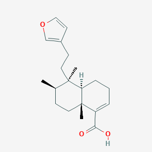 molecular formula C20H28O3 B158925 (4aR,5R,6R,8aR)-5-[2-(furan-3-yl)ethyl]-5,6,8a-trimethyl-3,4,4a,6,7,8-hexahydronaphthalene-1-carboxylic acid CAS No. 1782-65-6