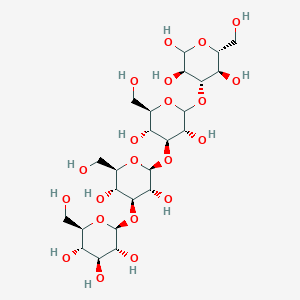 molecular formula C24H42O21 B1589277 (3R,4S,5R,6R)-4-[(3R,4S,5R,6R)-4-[(2S,3R,4S,5R,6R)-3,5-dihydroxy-6-(hydroxymethyl)-4-[(2S,3R,4S,5S,6R)-3,4,5-trihydroxy-6-(hydroxymethyl)oxan-2-yl]oxyoxan-2-yl]oxy-3,5-dihydroxy-6-(hydroxymethyl)oxan-2-yl]oxy-6-(hydroxymethyl)oxane-2,3,5-triol CAS No. 26212-72-6