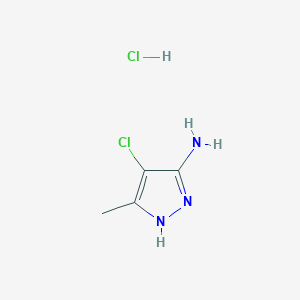 molecular formula C4H7Cl2N3 B158930 4-氯-5-甲基-1H-吡唑-3-胺盐酸盐 CAS No. 130128-49-3