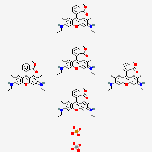 molecular formula C135H145MoN10O23P B1589313 Xanthylium, 3,6-bis(ethylamino)-9-(2-(methoxycarbonyl)phenyl)-2,7-dimethyl-, molybdatephosphate CAS No. 68310-07-6