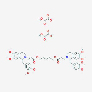 molecular formula C55H70N2O20 B158932 pentamethylene bis[1-(3,4-dimethoxybenzyl)-3,4-dihydro-6,7-dimethoxy-1H-isoquinoline-2-propionate], dioxalate CAS No. 64228-78-0
