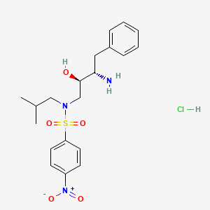 molecular formula C20H28ClN3O5S B1589350 (2R,3S)-N-(3-amino-2-hydroxy-4-phenylbutyl)-N-isobutyl-4-nitrobenzenesulfonamide hydrochloride CAS No. 244634-31-9