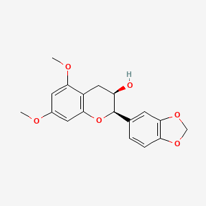molecular formula C18H18O6 B1589352 (2R,3R)-2-(Benzo[d][1,3]dioxol-5-yl)-5,7-dimethoxychroman-3-ol CAS No. 162602-04-2