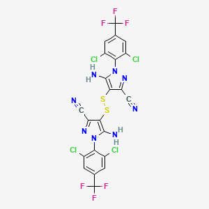molecular formula C22H8Cl4F6N8S2 B1589390 4,4'-dithiobis(5-amino-1-(2,6-dichloro-4-(trifluoromethyl)phenyl)-1H-pyrazole-3-carbonitrile) CAS No. 130755-46-3