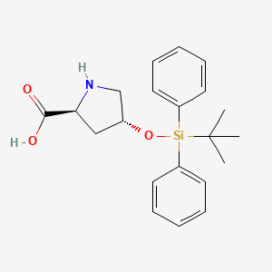 molecular formula C21H27NO3Si B1589454 trans-4-(tert-Butyldiphenylsilyloxy)-L-proline CAS No. 259212-61-8