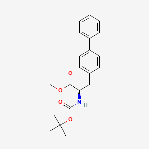 molecular formula C21H25NO4 B1589475 Methyl-N-tert-butyloxycarbonyl-amino-4,4'-biphenyl-R-alanine CAS No. 149818-98-4