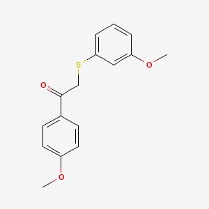 molecular formula C16H16O3S B1589476 1-(4-Methoxyphenyl)-2-((3-methoxyphenyl)thio)ethanone CAS No. 63675-73-0
