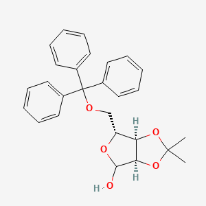 molecular formula C27H28O5 B1589494 5-O-Trityl-2,3-O-isopropylidene-D-ribofuranose CAS No. 55726-19-7