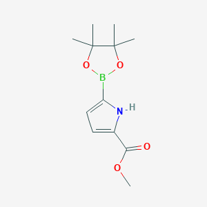 molecular formula C12H18BNO4 B1589511 Methyl 5-(4,4,5,5-tetramethyl-1,3,2-dioxaborolan-2-yl)-1H-pyrrole-2-carboxylate CAS No. 676501-89-6