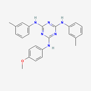 B1589531 N2-(4-Methoxyphenyl)-N4,N6-di-m-tolyl-1,3,5-triazine-2,4,6-triamine CAS No. 628725-21-3
