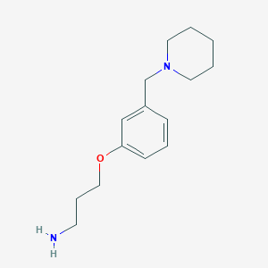 molecular formula C15H24N2O B1589540 3-(3-(Piperidin-1-ylmethyl)phenoxy)propan-1-amine CAS No. 73278-98-5