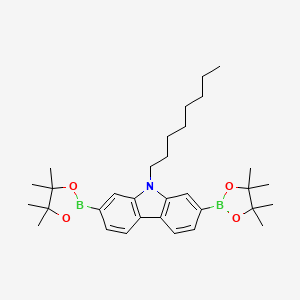 molecular formula C32H47B2NO4 B1589554 9-辛基-2,7-双(4,4,5,5-四甲基-1,3,2-二氧杂硼杂环-2-基)-9H-咔唑 CAS No. 406726-92-9