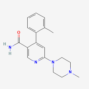 molecular formula C18H22N4O B1589570 4-(2-Methylphenyl)-6-(4-methylpiperazin-1-yl)pyridine-3-carboxamide CAS No. 342417-01-0