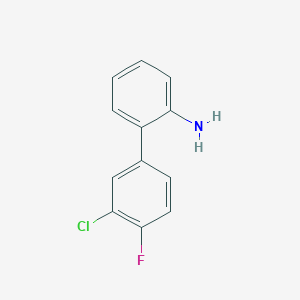 molecular formula C12H9ClFN B1589574 [1,1'-Biphenyl]-2-amine, 3'-chloro-4'-fluoro- CAS No. 577954-86-0