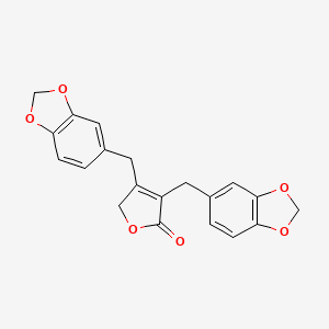 molecular formula C20H16O6 B1589582 2(5H)-Furanone, 3,4-bis(1,3-benzodioxol-5-ylmethyl)- CAS No. 137809-97-3