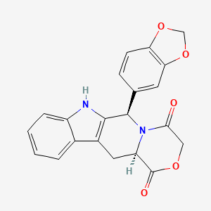 molecular formula C21H16N2O5 B1589599 (2R,8R)-2-(1,3-Benzodioxol-5-yl)-6-oxa-3,17-diazatetracyclo[8.7.0.03,8.011,16]heptadeca-1(10),11,13,15-tetraene-4,7-dione CAS No. 479545-76-1