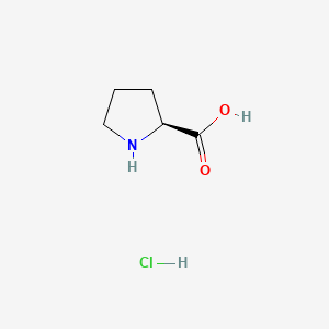 molecular formula C5H10ClNO2 B1589600 Proline hydrochloride, L- CAS No. 7776-34-3