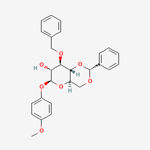 molecular formula C27H28O7 B1589605 4-Methoxyphenyl 3-O-Benzyl-4,6-O-benzylidene-beta-D-glucopyranoside CAS No. 303127-81-3