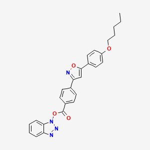 molecular formula C27H24N4O4 B1589606 1H-Benzo[d][1,2,3]triazol-1-yl 4-(5-(4-(pentyloxy)phenyl)isoxazol-3-yl)benzoate CAS No. 235112-66-0
