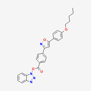 molecular formula C27H24N4O4 B1589606 1-[4-[5-(4-Pentyloxyphenyl)isoxazol-3-yl]benzoyloxy]-1H-1,2,3-benzotriazole CAS No. 235112-66-0